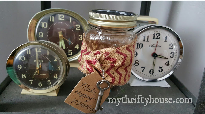 happy memories jar burlap