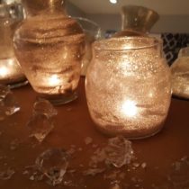 DIY glittered candle jars and vases