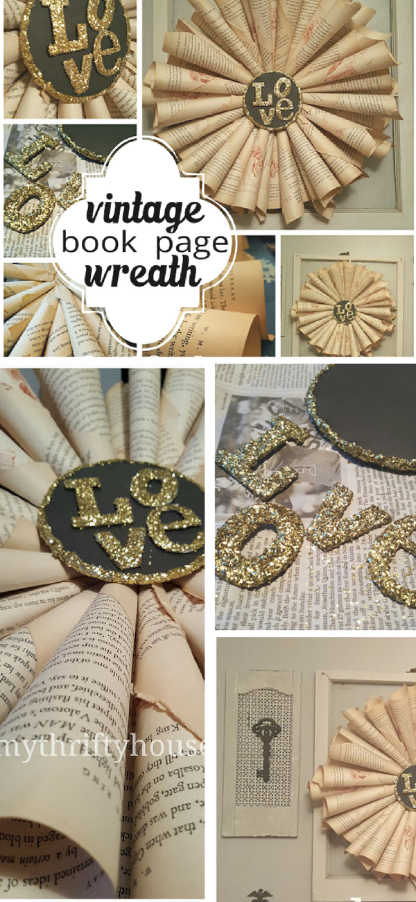 Vintage Book Page Wreath