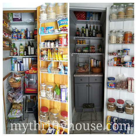 Pantry Makeover Reveal side by side