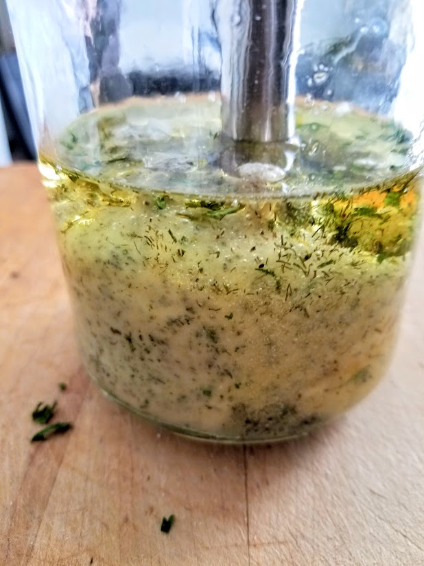 whole30 ranch dressing mixed with blender