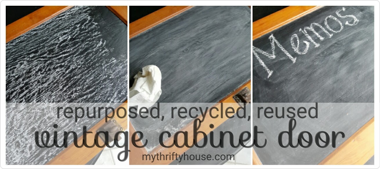 vintage cabinet door chalkboard seasoning