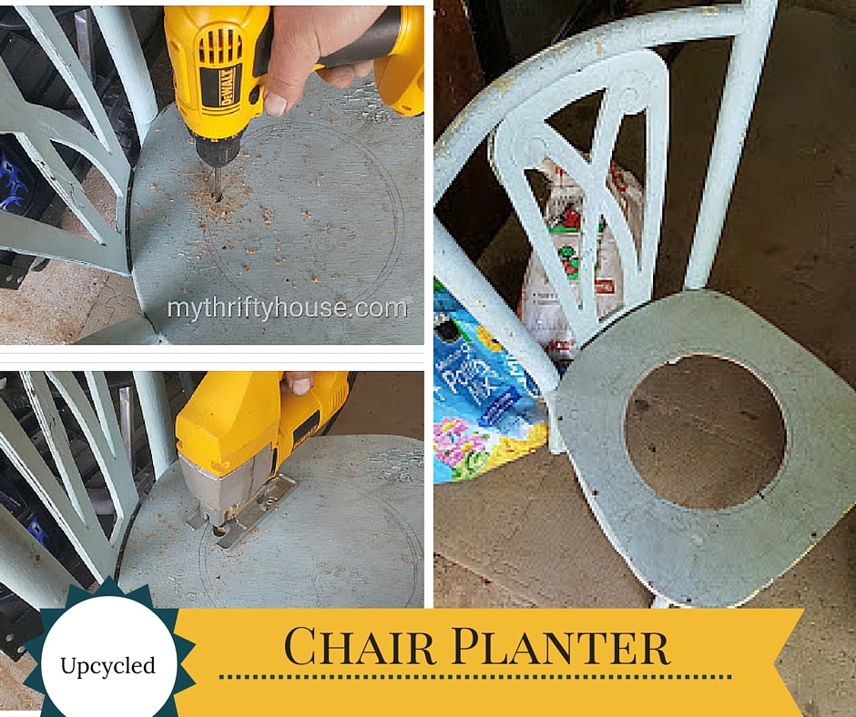 chair planter collage