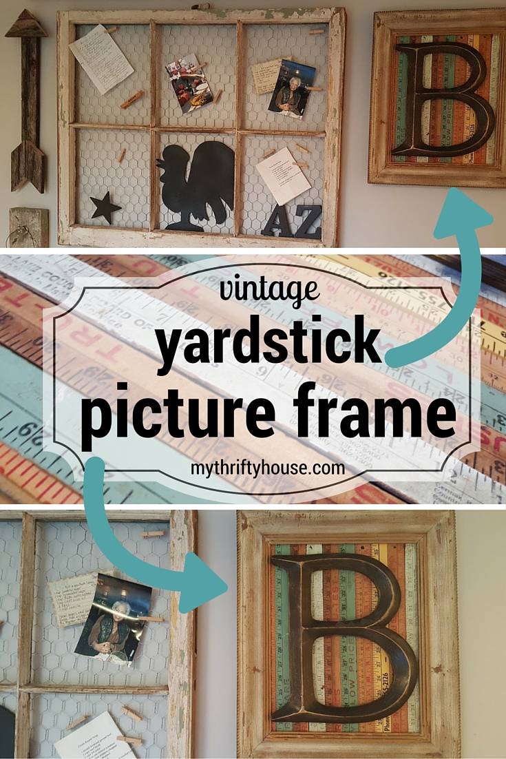Farmhouse gallery wall with Vintage Yardstick Picture Frame