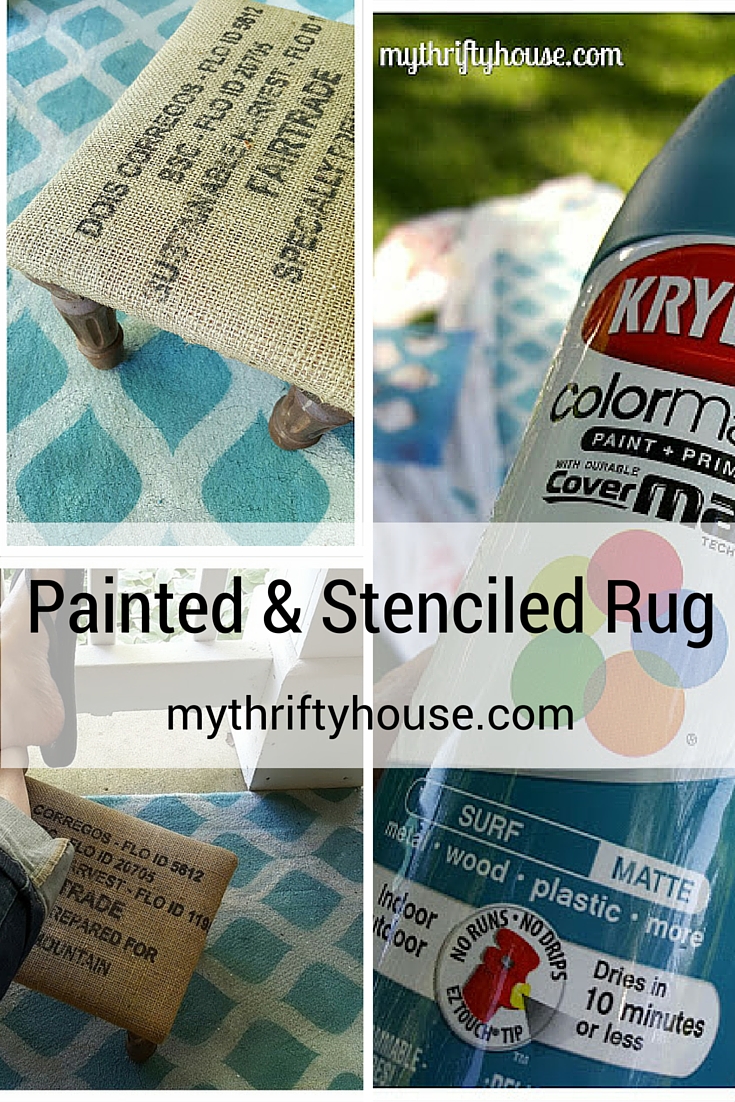 How to make your own spray painted and stenciled rug using Krylon spray paint