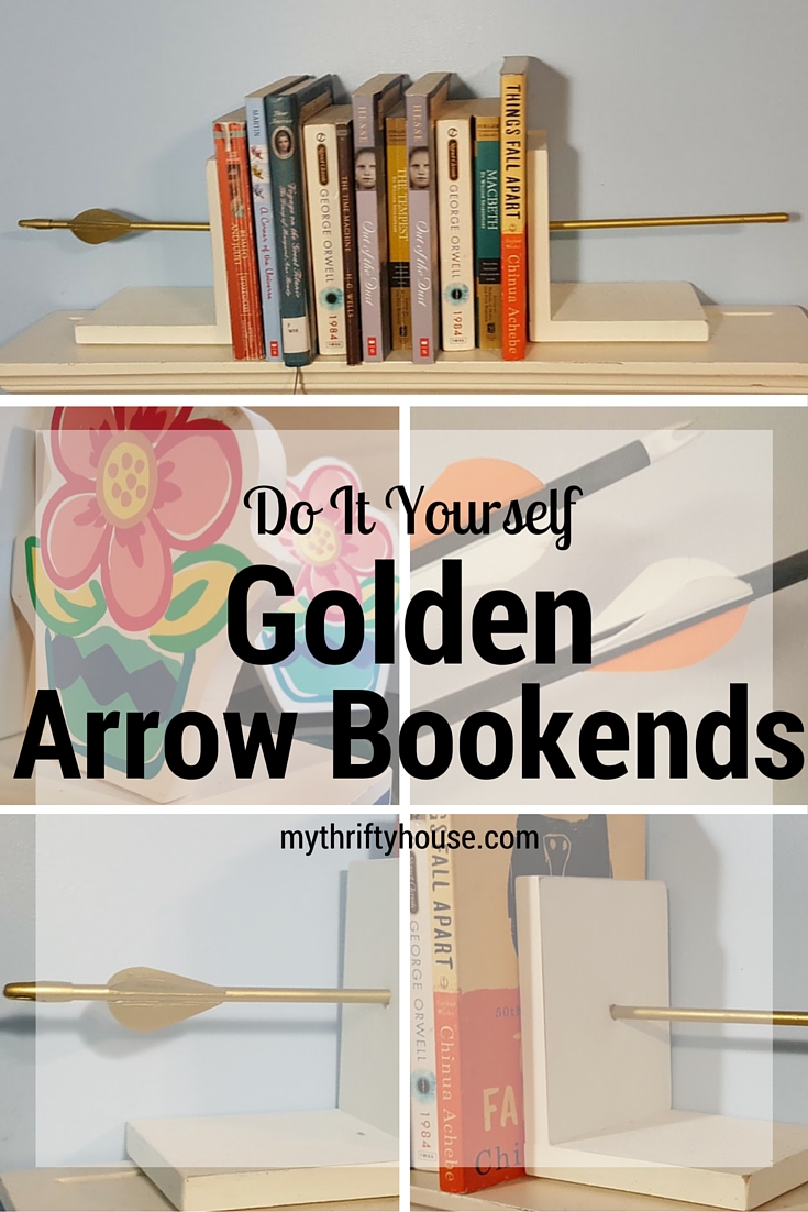 DIY Golden Arrow Bookends