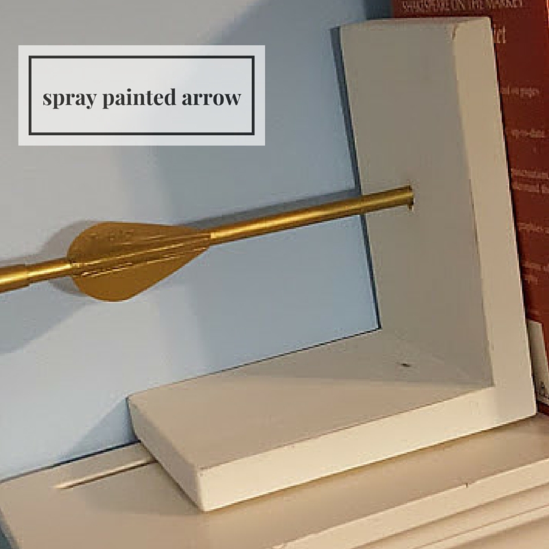 golden arrow bookends spray painted arrow