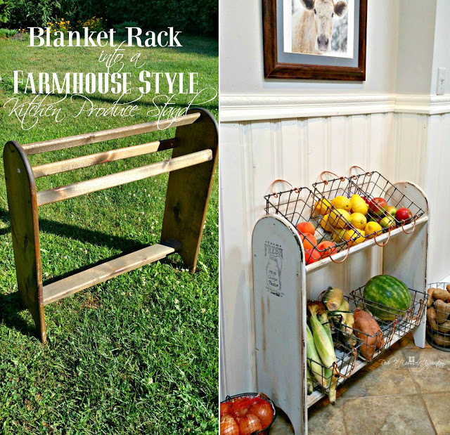 Blanket stand into Veggie Stand before and after