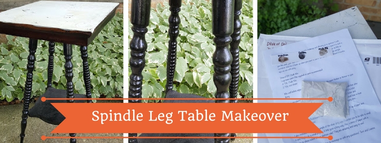 Spindle Leg Table Makeover supplies