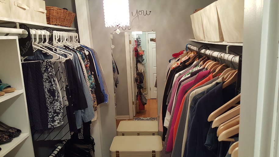 decluttering and organizing with a master bedroom closet makeover