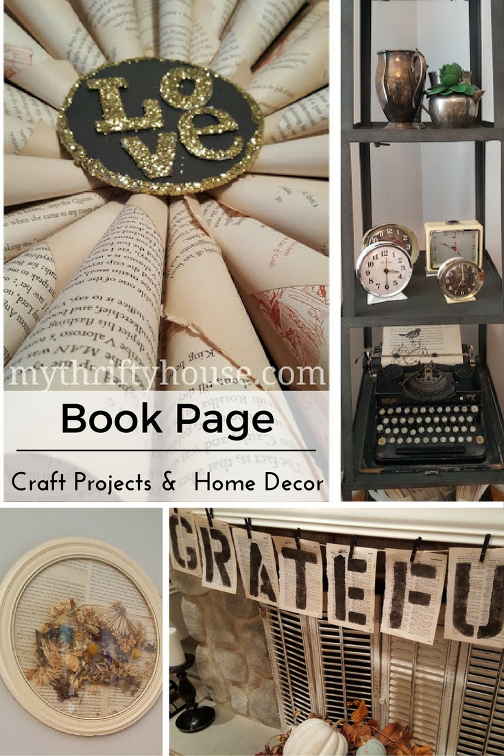 Book Page Craft Projects and Thrift Store Finds | My Thrifty House