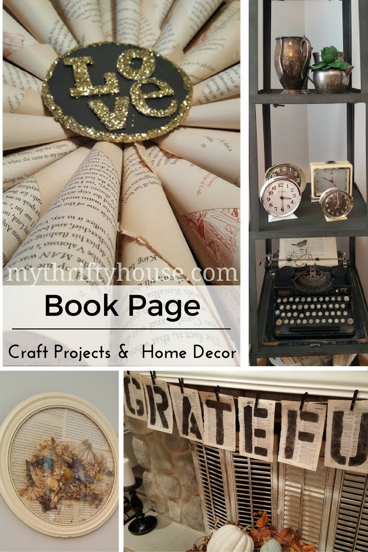 Book Page Craft Projects and Thrift Store Finds - My Thrifty House