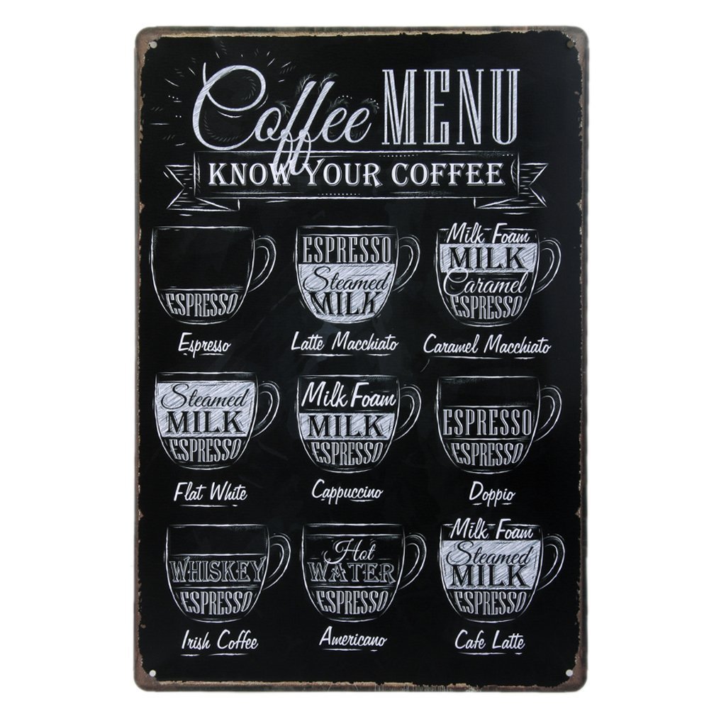 Coffee Lovers Menu Sign