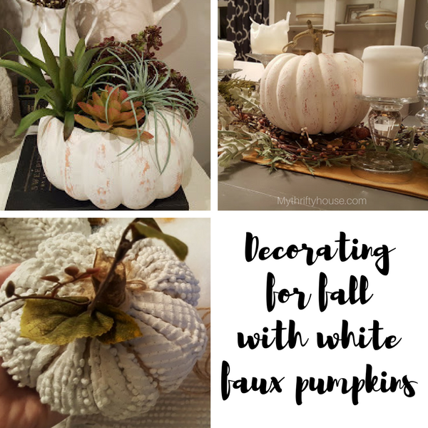 Decorating for fall with Faux Pumpkins
