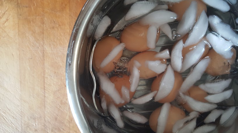 Perfectly peeled hard boiled eggs need an ice bath before peeling.