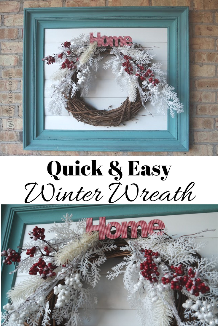 Quick & Easy Winter Wreath from My Thrifty House