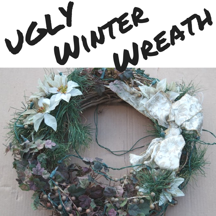 Ugly Winter Wreath Before Picture