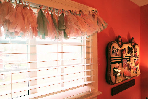 teenage girl bedroom makeover with tassel garland window treatments