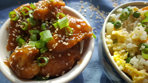 Whole30 orange chicken with cauliflower rice