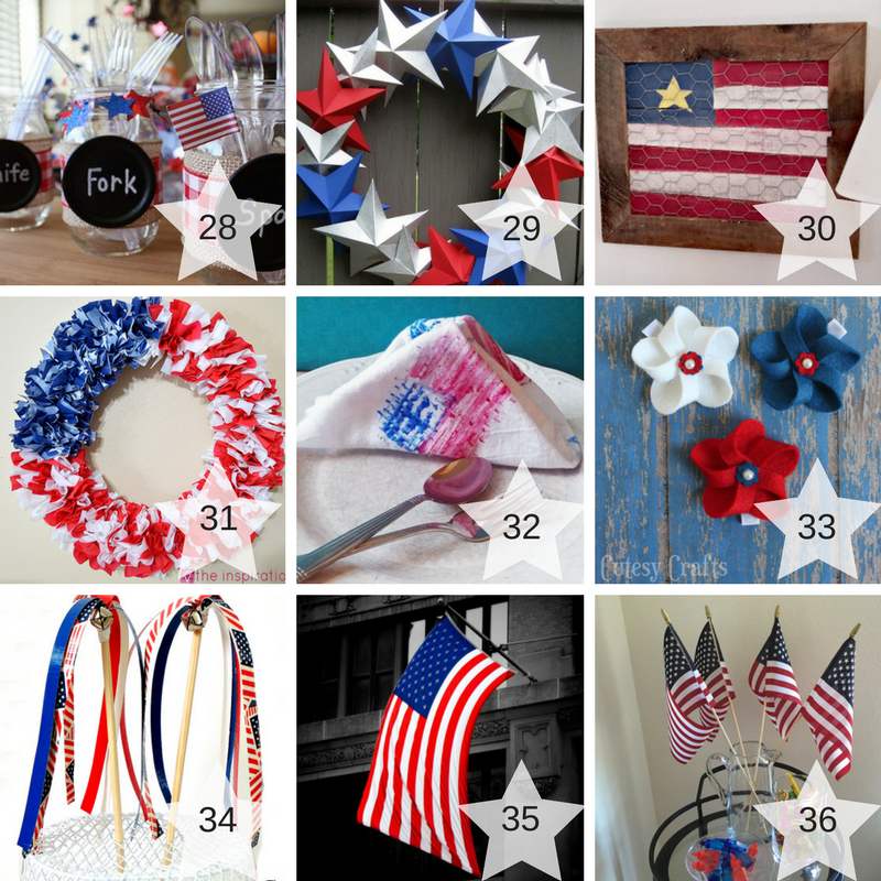 28-36 Patriotic Craft Projects Round Up