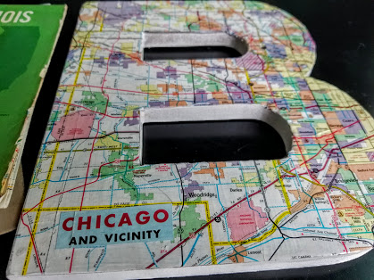 Chicago vintage map letter B