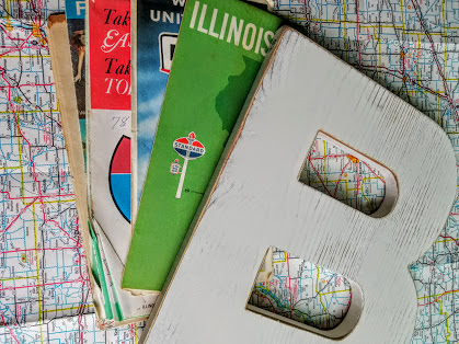 supplies needed for vintage map letter