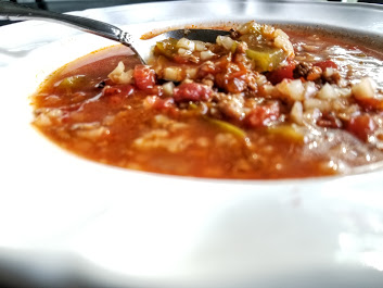 comfort food Whole30 stuffed green pepper soup