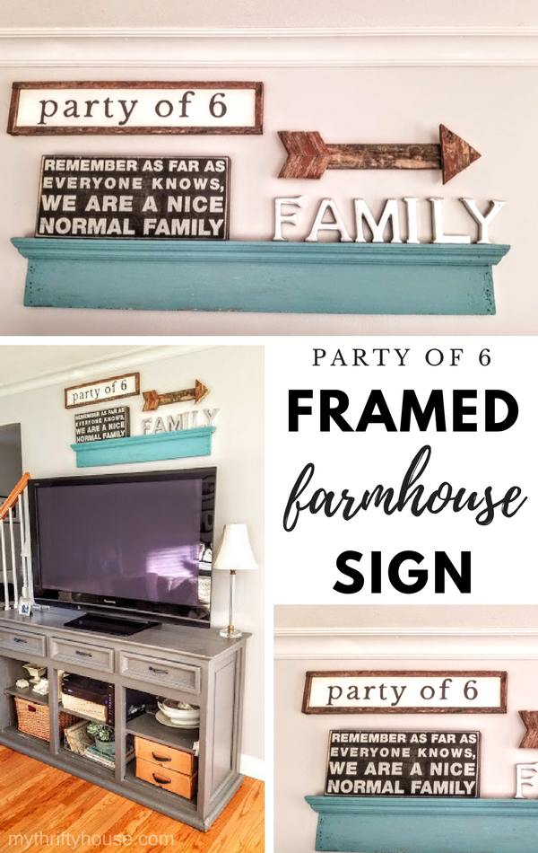 Party of 6 framed farmhouse sign