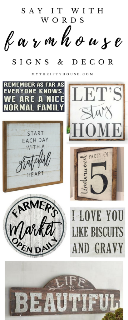 Say It With Words Farmhouse Signs and Decor - My Thrifty House