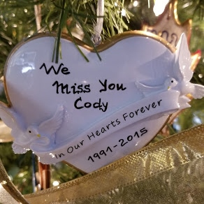 traditional christmas tree memorial ornament to Cody