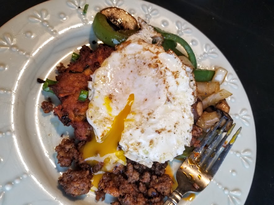 Whole30 Sweet Potato Pancakes for breakfast