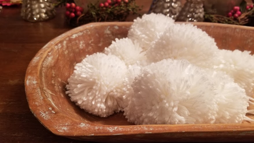 bowl of pom pom garland