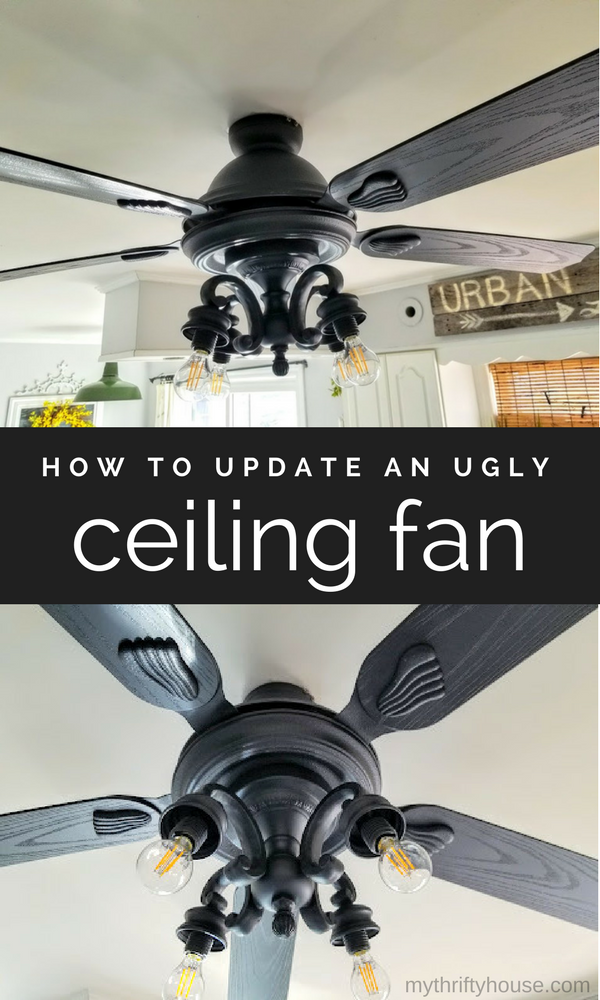 How to update an ugly ceiling fan in your farmhouse kitchen.