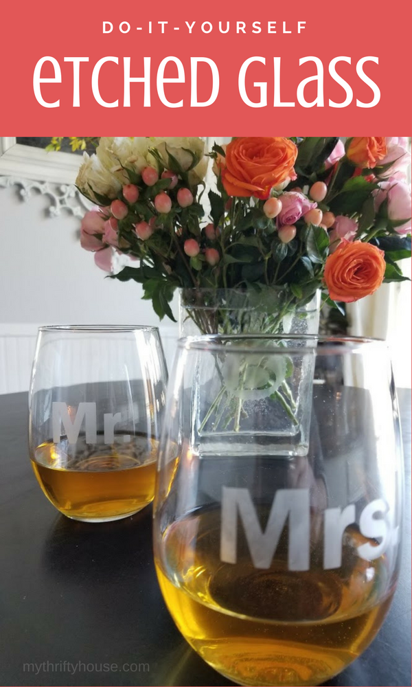 DIY Etched Monogram Glasses