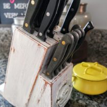 DIY Painted Knife Block Makeover with Chalk Paint