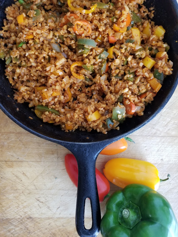 clean eating Whole30 cauliflower spanish rice