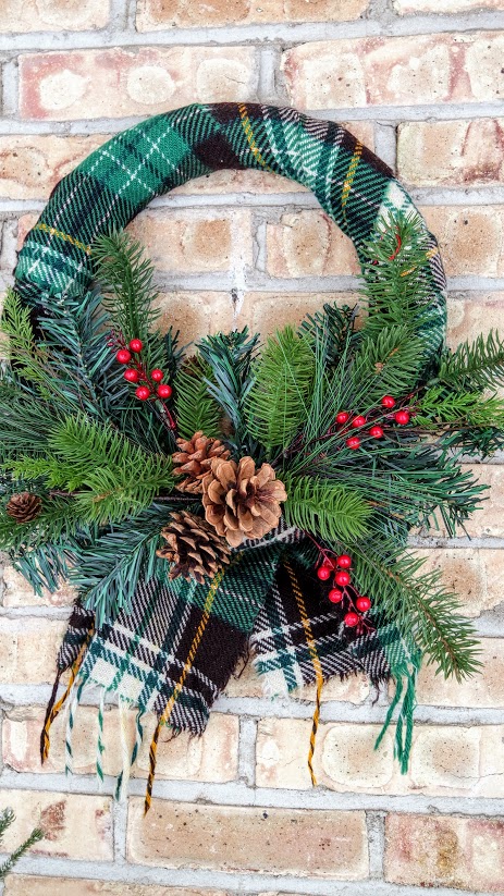 DIY Red and White Christmas Wreath - Domestically Creative