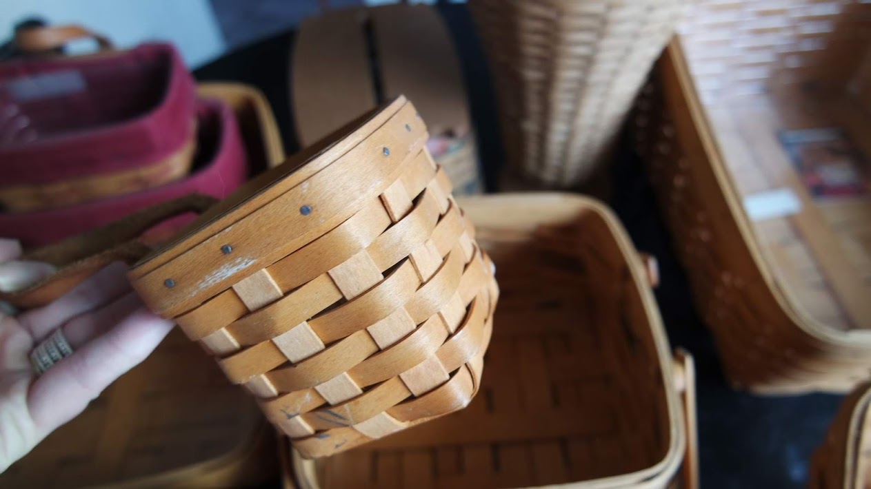 Longaberger Whitewashed Large Rectangle Organizing Basket