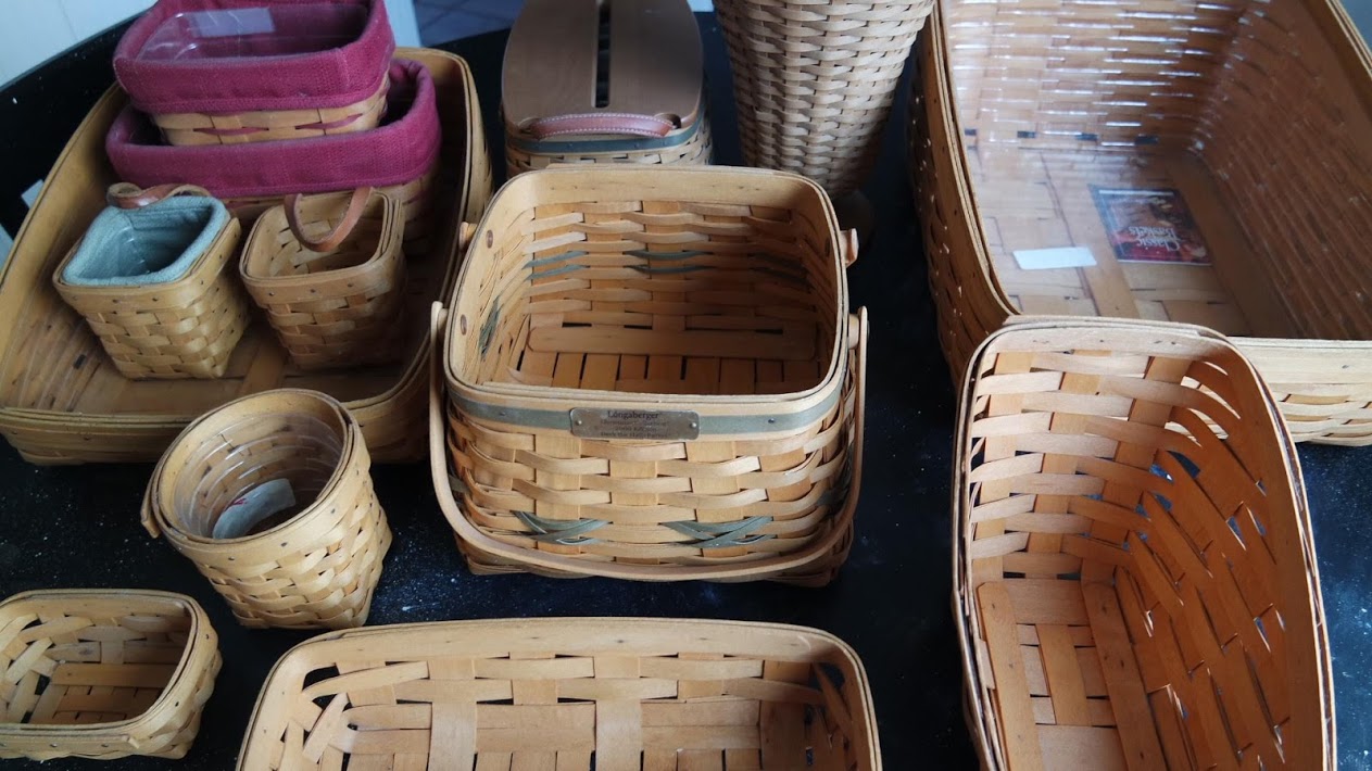 Longaberger Whitewashed Large Rectangle Organizing Basket