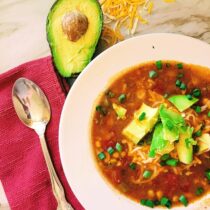 Enchilada soup made with staple pantry items